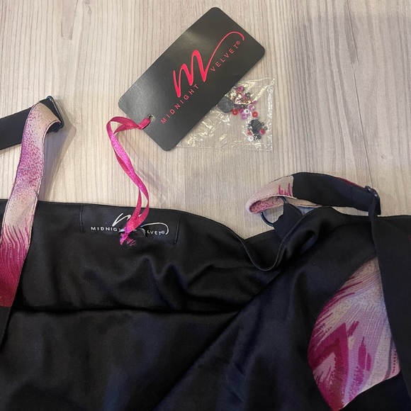 Midnight Velvet Black & Purple Floral Formal Dress SZ:2X - Picture 5 of 12